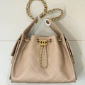 Chanel AS5293 Small Hobo Grained Calfskin Light Brown