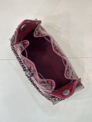Chanel AS5293 Small Hobo Lambskin & Black Silver-Tone Metal  Wine Red - Default Title - View 9