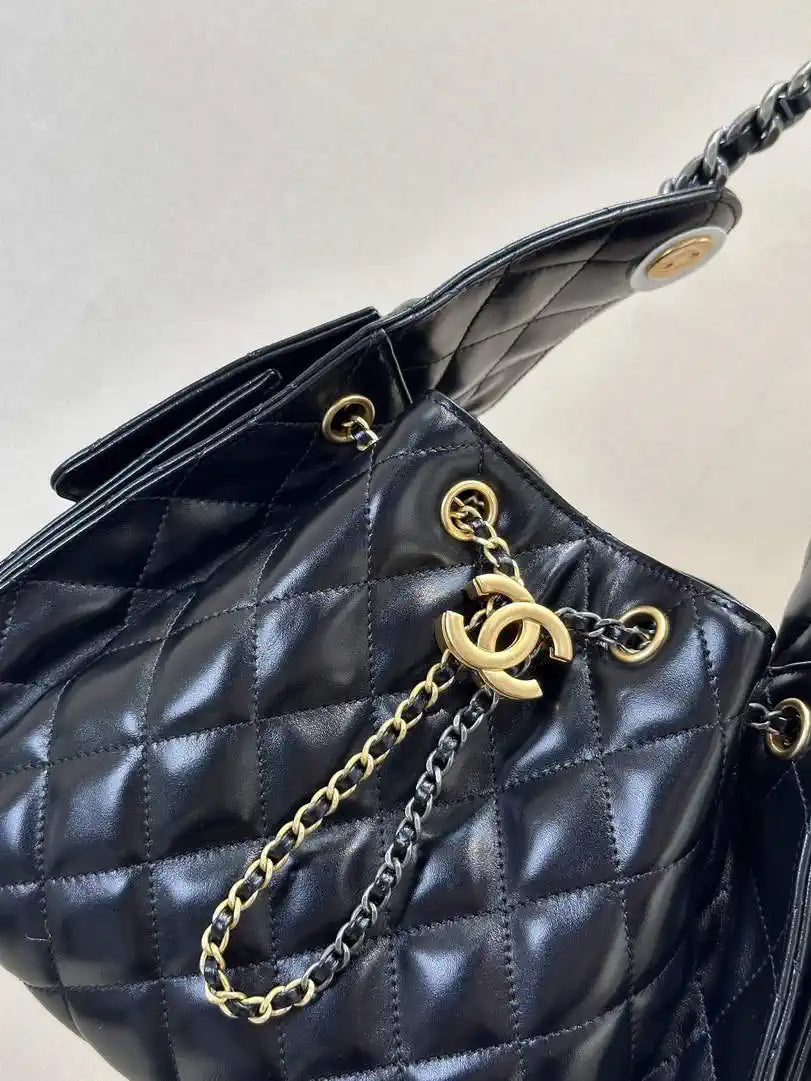 Chanel AS5293 Small Hobo Lambskin & Gold-Tone Metal Light Gold