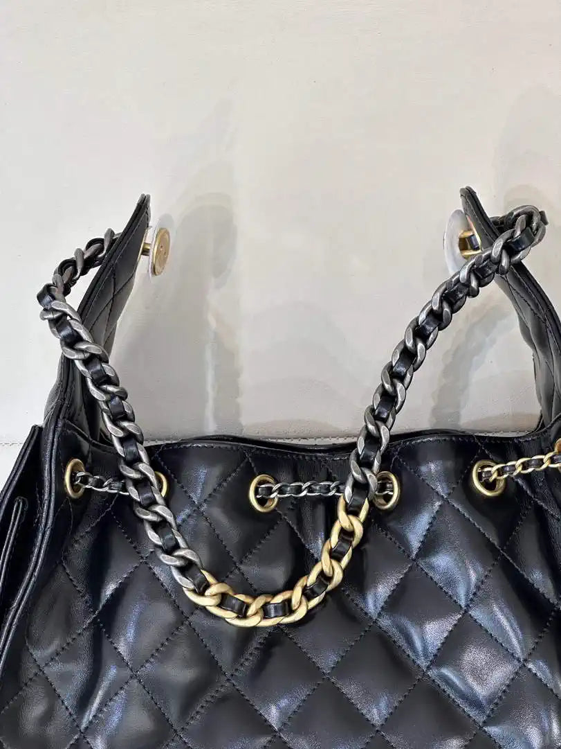 Chanel AS5293 Small Hobo Lambskin & Gold-Tone Metal Light Gold
