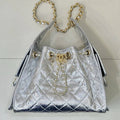 Chanel AS5293 Small Hobo Lambskin & Silver-Tone Metal Silver - Default Title - View 1