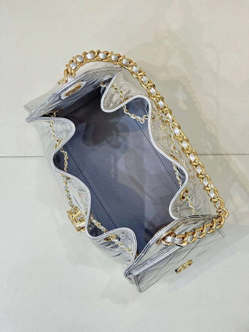 Chanel AS5293 Small Hobo Lambskin & Silver-Tone Metal Silver - Default Title - View 12