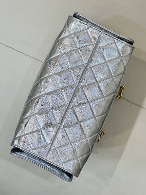 Chanel AS5293 Small Hobo Lambskin & Silver-Tone Metal Silver - Default Title - View 13