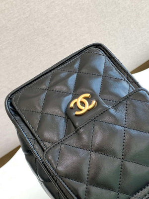 Chanel AS5293 Small Hobo Shiny Lambskin & Gold-Tone Metal Black - Default Title - View 6