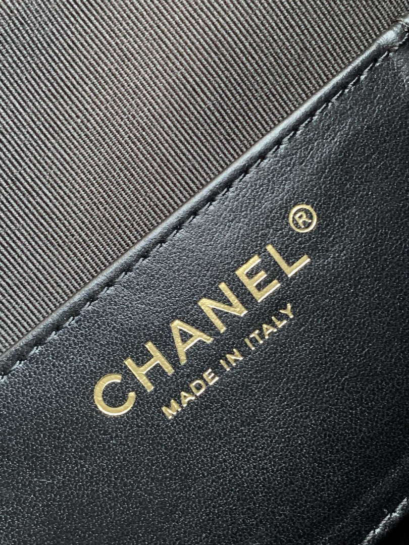 Chanel AS5293 Small Hobo Shiny Lambskin & Gold-Tone Metal Black