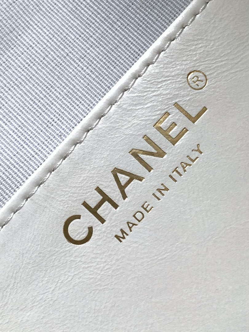 Chanel AS5293 Small Hobo Shiny Lambskin & Gold-Tone Metal White