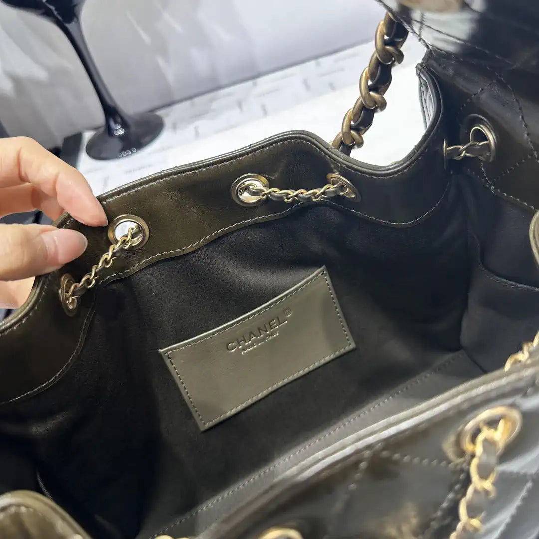 Chanel AS5293 Small Hobo Lambskin & Gold-Tone  Metal Dark Green