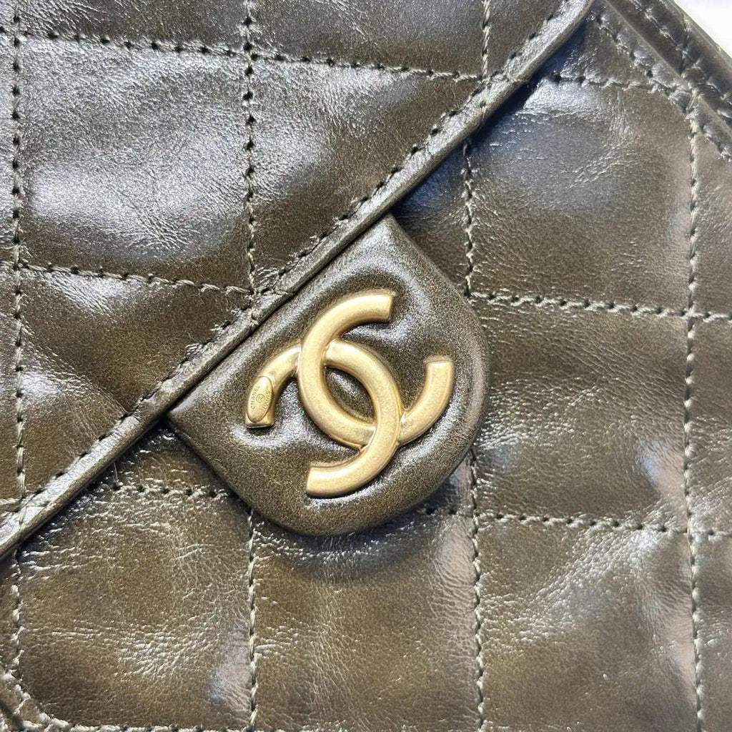 Chanel AS5293 Small Hobo Lambskin & Gold-Tone  Metal Dark Green
