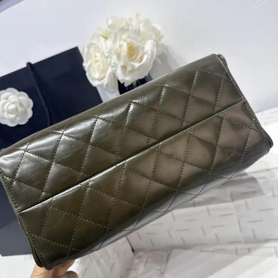 Chanel AS5293 Small Hobo Lambskin & Gold-Tone  Metal Dark Green