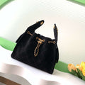 Chanel AS5293 Small Hobo Suede & Gold-Tone Metal Black - Default Title - View 1