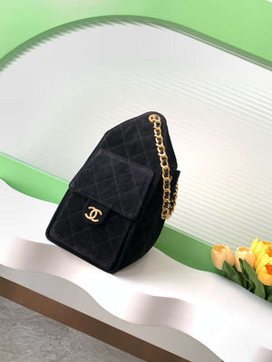 Chanel AS5293 Small Hobo Suede & Gold-Tone Metal Black - Default Title - View 2