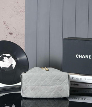 Chanel AS5293 Small Hobo Suede & Gold-Tone Metal Elephant Gray - Default Title - View 4