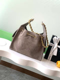 Chanel AS5293 Small Hobo Suede & Gold-Tone Metal Brown