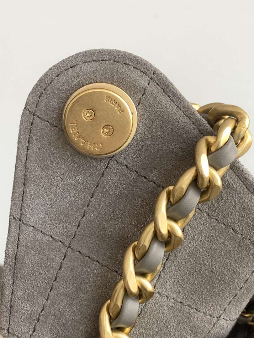 Chanel AS5293 Small Hobo Suede & Gold-Tone Metal Brown - Default Title - View 6