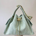 Chanel AS5293 Small Hobo Suede & Gold-Tone Metal Green