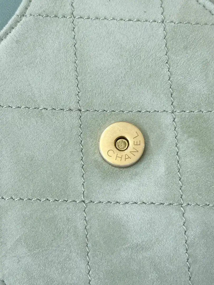 Chanel AS5293 Small Hobo Suede & Gold-Tone Metal Green