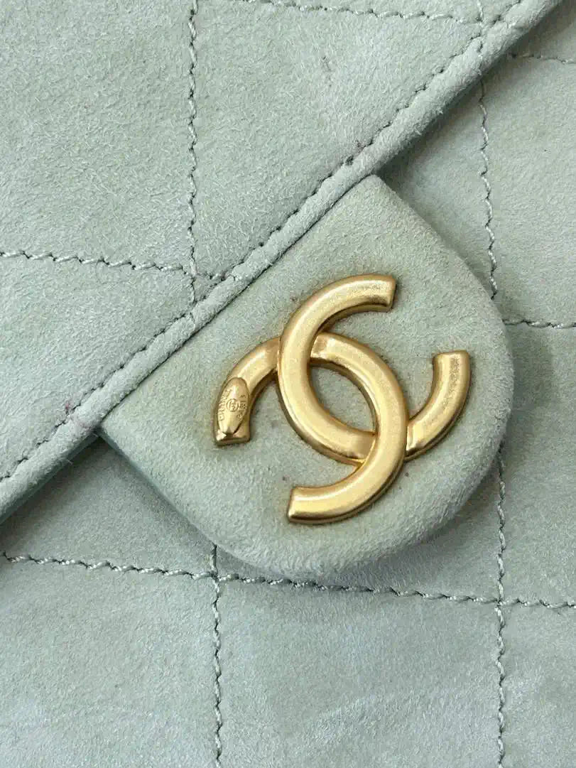 Chanel AS5293 Small Hobo Suede & Gold-Tone Metal Green