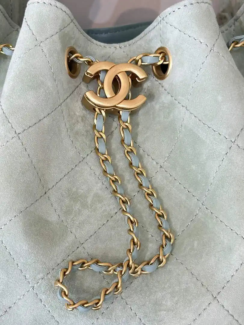 Chanel AS5293 Small Hobo Suede & Gold-Tone Metal Green