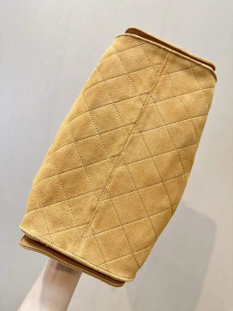 Chanel AS5293 Small Hobo Suede & Gold-Tone Metal khaki