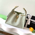 Chanel AS5293 Small Hobo Suede & Gold-Tone Metal Light Green - Default Title - View 1