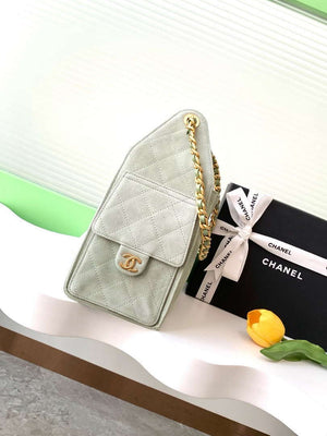 Chanel AS5293 Small Hobo Suede & Gold-Tone Metal Light Green - Default Title - View 3