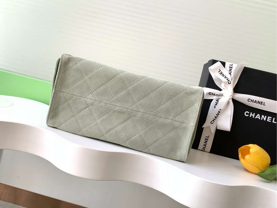 Chanel AS5293 Small Hobo Suede & Gold-Tone Metal Light Green - Default Title - View 5