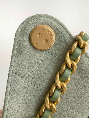 Chanel AS5293 Small Hobo Suede & Gold-Tone Metal Light Green - Default Title - View 8