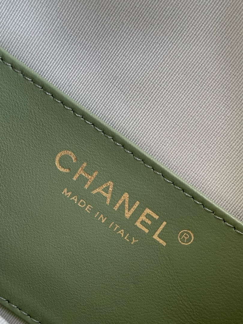 Chanel AS5293 Small Hobo Suede & Gold-Tone Metal Light Green