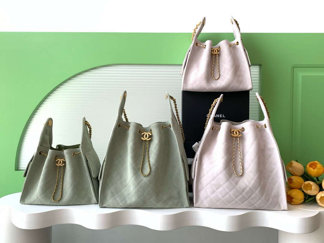 Chanel AS5293 Small Hobo Suede & Gold-Tone Metal Light Green - Default Title - View 2