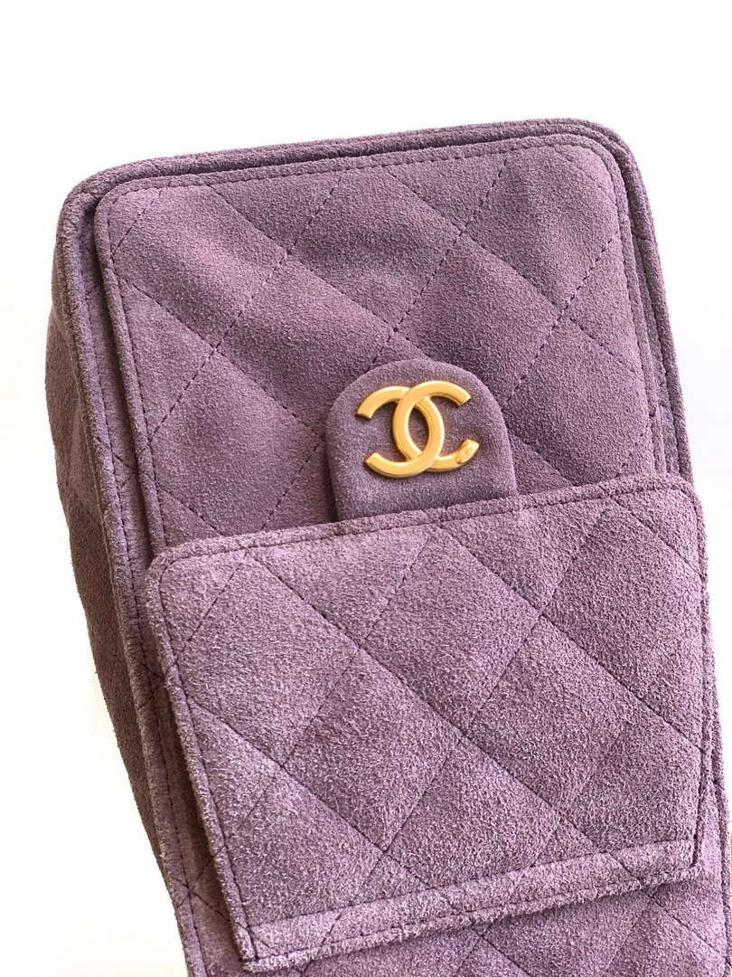 Chanel AS5293 Small Hobo Suede & Gold-Tone Metal Purple