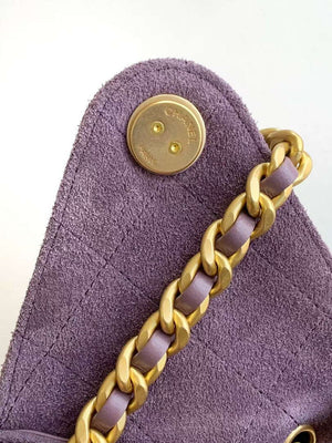 Chanel AS5293 Small Hobo Suede & Gold-Tone Metal Purple - Default Title - View 7