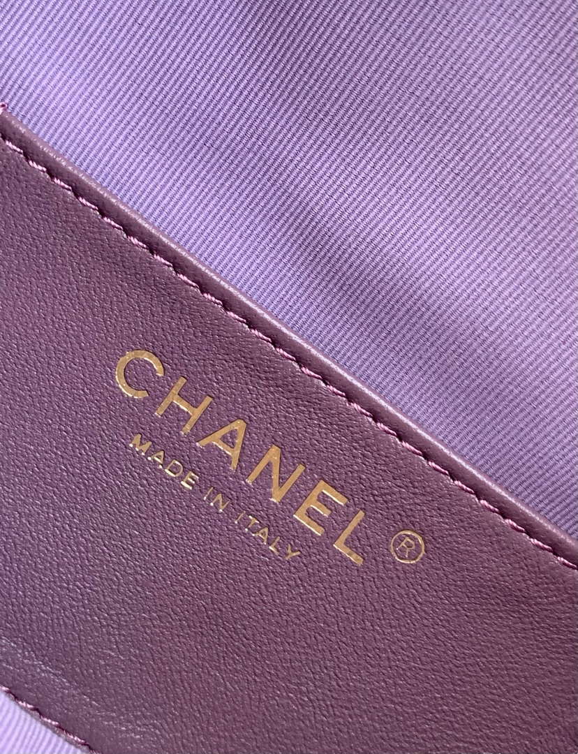 Chanel AS5293 Small Hobo Suede & Gold-Tone Metal Purple