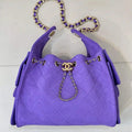Chanel AS5293 Small Hobo Suede & Gold-Tone Metal Purple Blue