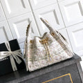 Chanel AS5293 Small Hobo Tweed & Gold-Tone Metal Beige