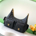 Chanel AS5302 Hobo Shiny Lambskin & Gold-Tone Metal Black - Default Title - View 1