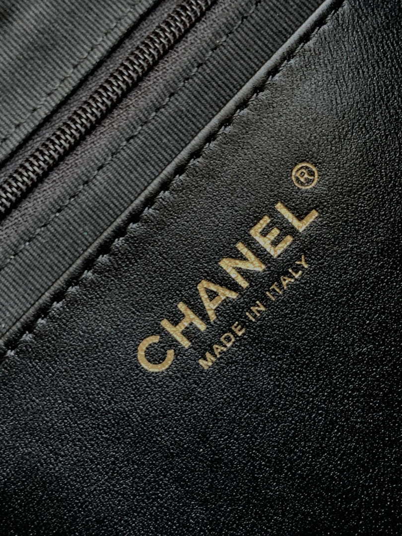 Chanel AS5302 Hobo Shiny Lambskin & Gold-Tone Metal Black