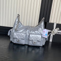 Chanel AS5302 Hobo Shiny Lambskin & Silver-Tone Metal Silver - Default Title - View 1