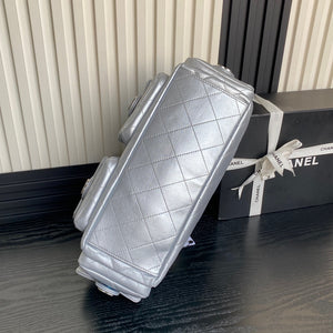 Chanel AS5302 Hobo Shiny Lambskin & Silver-Tone Metal Silver - Default Title - View 7