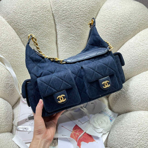 Chanel AS5302 Hobo Shiny  Denim & Gold-Tone Metal Dark blue - Default Title - View 2