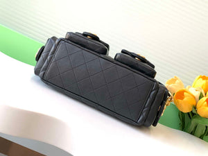 Chanel AS5339 Small Hobo Shiny Lambskin & Gold-Tone Metal Black - Default Title - View 4