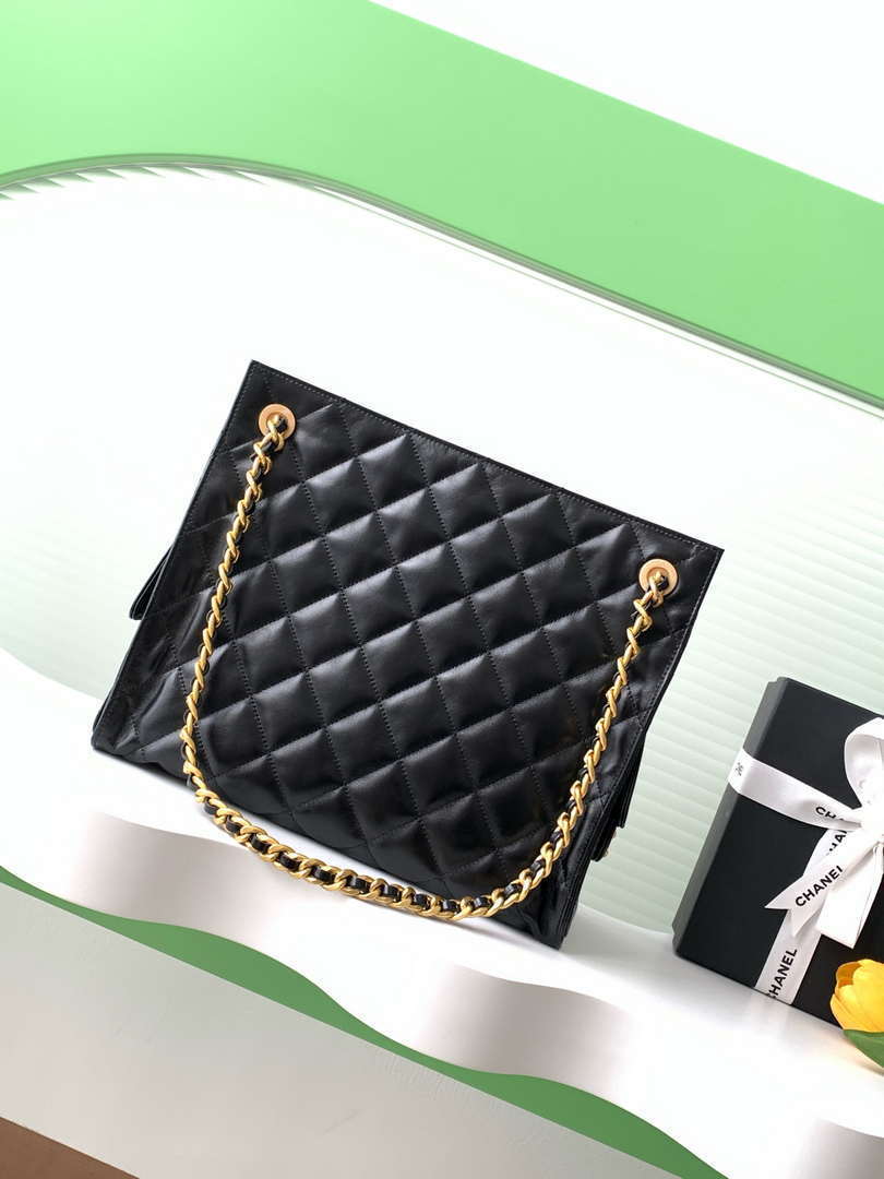 Chanel AS5303 Hobo Lambskin & Gold-Tone Metal Black - Default Title - View 3