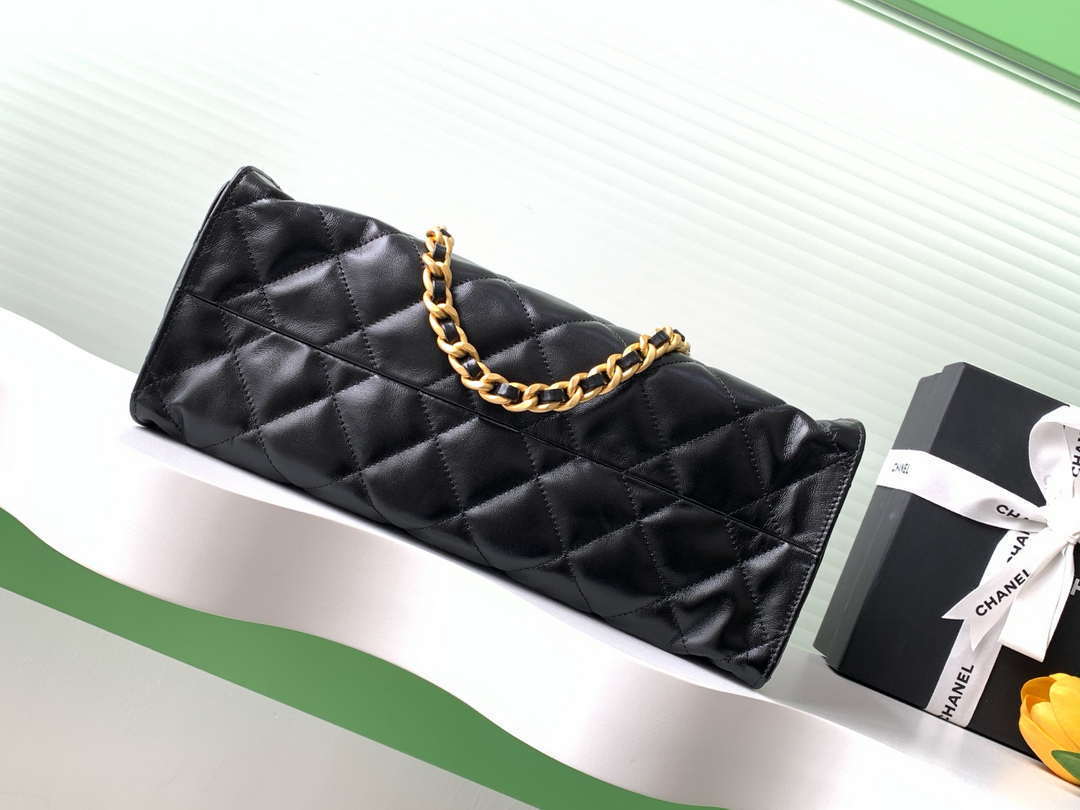 Chanel AS5303 Hobo Lambskin & Gold-Tone Metal Black - Default Title - View 4