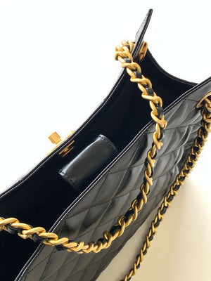 Chanel AS5303 Hobo Lambskin & Gold-Tone Metal Black - Default Title - View 7
