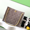 Chanel AS5303 Hobo Suede & Gold-Tone Metal Gray - Default Title - View 1