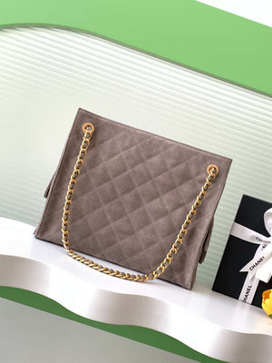 Chanel AS5303 Hobo Suede & Gold-Tone Metal Gray - Default Title - View 3