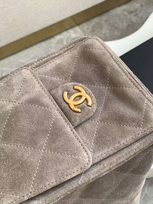 Chanel AS5303 Hobo Suede & Gold-Tone Metal Gray - Default Title - View 6