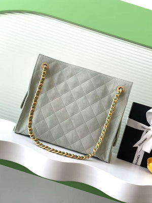 Chanel AS5303 Hobo Suede & Gold-Tone Metal Light Green - Default Title - View 3