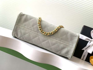 Chanel AS5303 Hobo Suede & Gold-Tone Metal Light Green - Default Title - View 4