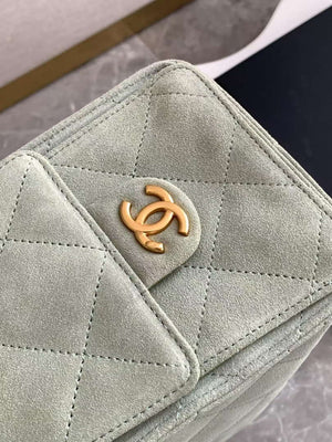 Chanel AS5303 Hobo Suede & Gold-Tone Metal Light Green - Default Title - View 6