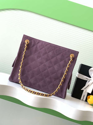 Chanel AS5303 Hobo Suede & Gold-Tone Metal Light Purple - Default Title - View 4